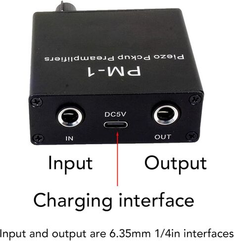 Tangxi Piezo Pickup Preamplifier, High Impedance & Low Noise, PM1 Headphone Amplifier Preamp for Guitar, Violin, Ukulele, with Rechargeable Battery in Kuwait