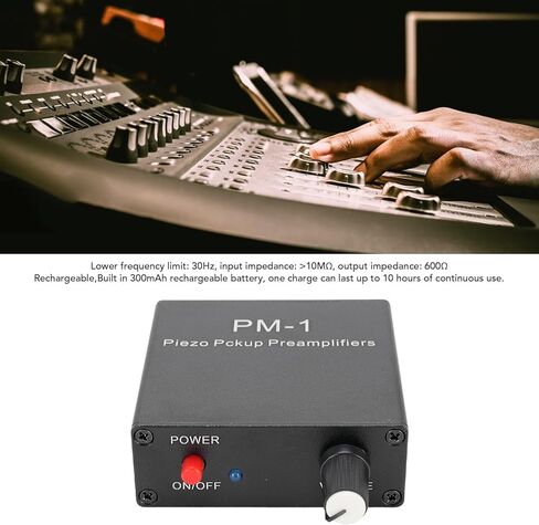 Tangxi Piezo Pickup Preamplifier, High Impedance & Low Noise, PM1 Headphone Amplifier Preamp for Guitar, Violin, Ukulele, with Rechargeable Battery in Kuwait