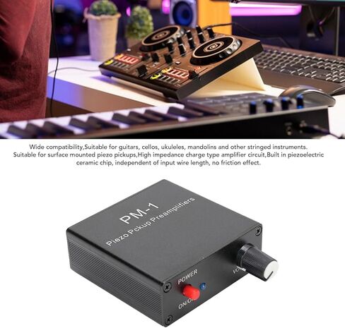 Tangxi Piezo Pickup Preamplifier, High Impedance & Low Noise, PM1 Headphone Amplifier Preamp for Guitar, Violin, Ukulele, with Rechargeable Battery in Kuwait