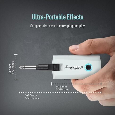 SONICAKE Guitar Headphone Amp - 50 Factory Presets, 9 Effect Modules, App Control, USB Audio Recording, Rechargeable Portable Electric Guitar Amplifier for Home Practice & Performance, Amphonix 2 in Kuwait