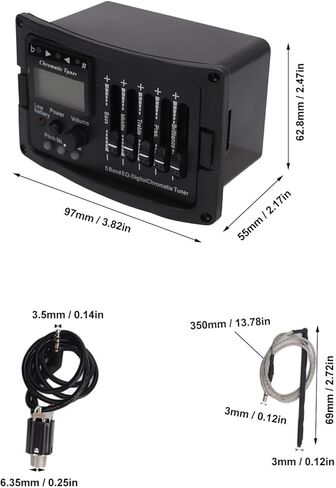 5 Acoustic Guitar Preamplifier Equalizer 5 Band Professional Guitar Preamp EQ Equalizer with Tuner for Enhanced Sound Quality and Customization in Saudi Arabia