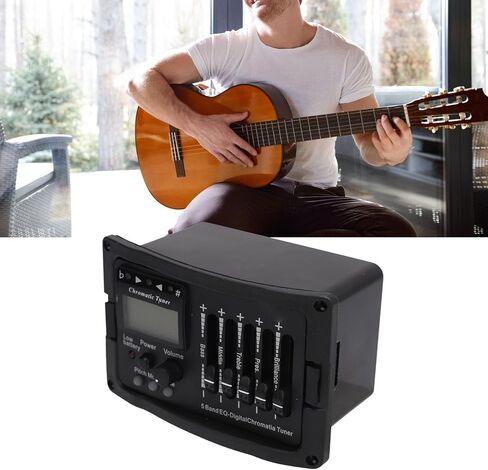 5 Acoustic Guitar Preamplifier Equalizer 5 Band Professional Guitar Preamp EQ Equalizer with Tuner for Enhanced Sound Quality and Customization in Saudi Arabia