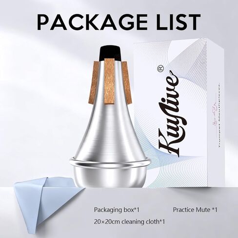 Trumpet Mute，Lightweight Aluminum Practice Trumpet Mute Silencer for Jazz Classic, Excellent for Practice or Performance，Silver in Kuwait
