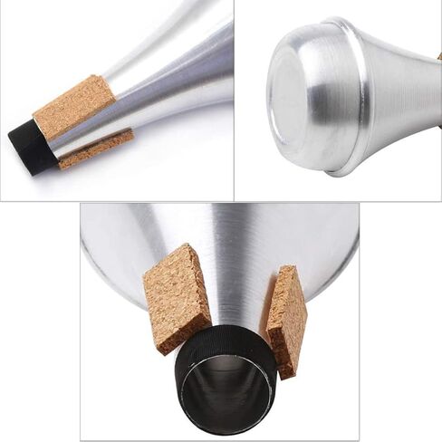 Trumpet Mute，Lightweight Aluminum Practice Trumpet Mute Silencer for Jazz Classic, Excellent for Practice or Performance，Silver in Kuwait