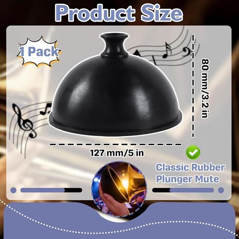 Trumpet Plunger Mute Replacement for Mutec MHT160, Rubber Wah-Wah Plunger Mute for Bb & C Trumpet and Trombone, Classic Jazz Sound, Lightweight Durable Design in Kuwait