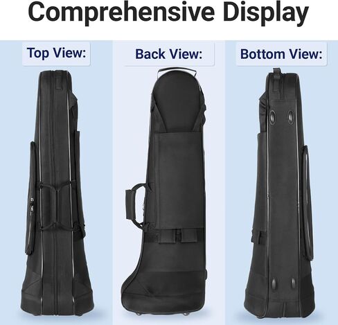 Trombone Case for Bb/F Tenor Trombone with F Attachment, Nylon Material 600D Tenor Trombone Contoured Case, Built-in Backpack Straps Trombone Gig Bag in Kuwait