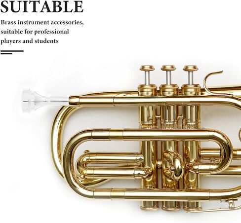 Milisten Silver-plated Brass Cornet Mouthpiece for Cornet, Short Model 4b Size, Metal Student Instrument Accessory Suitable for Beginner and Labor-saving Use in Kuwait