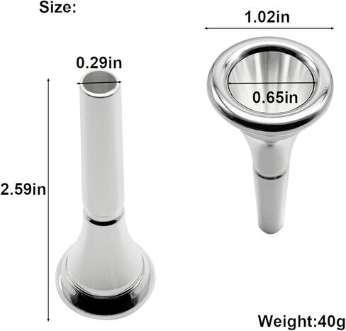 قطعة الفم ذات القرن الفرنسي من Missmore - مطلية بالفضة - قطعة الفم النحاسية ذات الدرجة الاحترافية للاعبي القرن الفرنسي - نغمة وراحة معززة in Kuwait