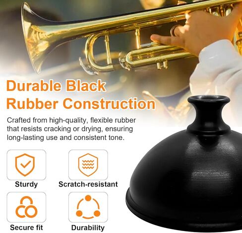 Trumpet Plunger Mute Replacement for Mutec MHT160 Rubber Plunger Mute Trumpet, Trombone Plunger Mute Classic Jazz Wah-Wah Sound - Durable and Lightweight in Kuwait