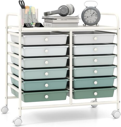 Giantex 20 Arroles Rolling Cart ، عربة تخزين متنقل ، عربة منظم الفصول الدراسية لمستلزمات مدرس للمعلمين أدوات SCRAPBOOK Paper Paper Praint Smart in Kuwait