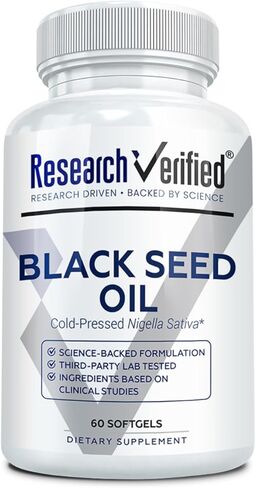 Research Verified Black Seed Oil - 60 Softgels - Boost Immunity, Support Digestion, Improve Respiratory Function - Cold-Pressed - 2% Thymoquinone (TQ) in Kuwait
