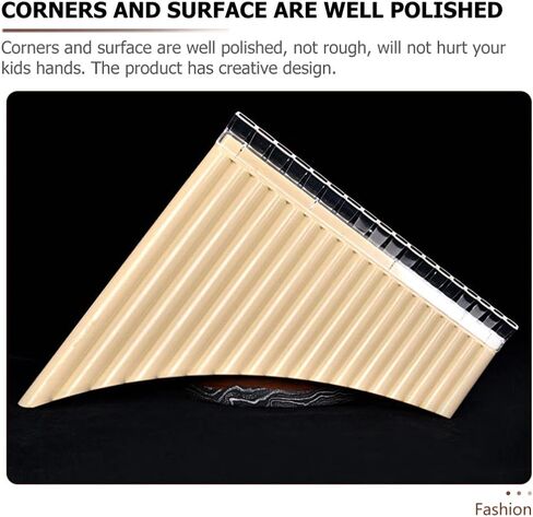 Vaguelly Portable 18-Pipe Pan Flute in C Key Professional Panpipe Musical Instrument for Beginners School & Folk Music Performance in Kuwait