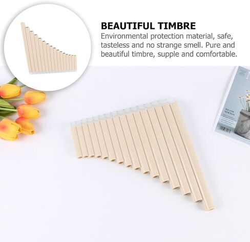 Vaguelly Portable 18-Pipe Pan Flute in C Key Professional Panpipe Musical Instrument for Beginners School & Folk Music Performance in Kuwait