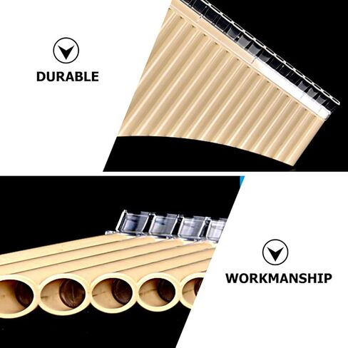 Vaguelly Portable 18-Pipe Pan Flute in C Key Professional Panpipe Musical Instrument for Beginners School & Folk Music Performance in Kuwait