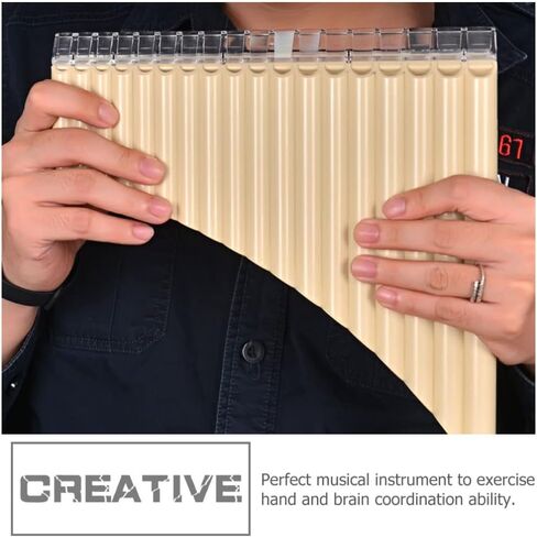 Vaguelly Portable 18-Pipe Pan Flute in C Key Professional Panpipe Musical Instrument for Beginners School & Folk Music Performance in Kuwait