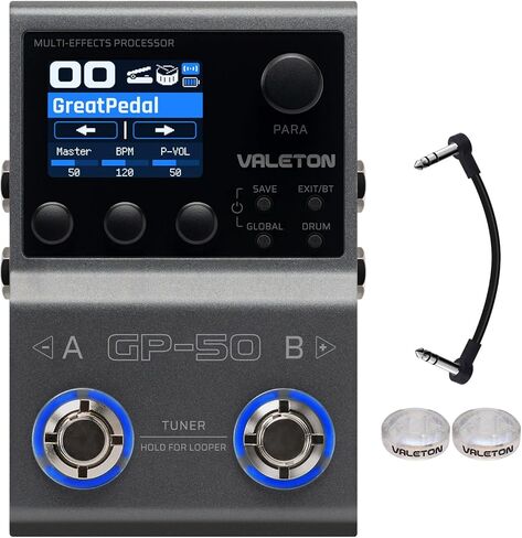 Valeton GP-50 Multi-Effects Processor | NAM & IR Loader with 100+ HD Effects, 9 Simultaneous Modules, BT App Control, 100 Patch Slots for Guitar/Bass in Kuwait