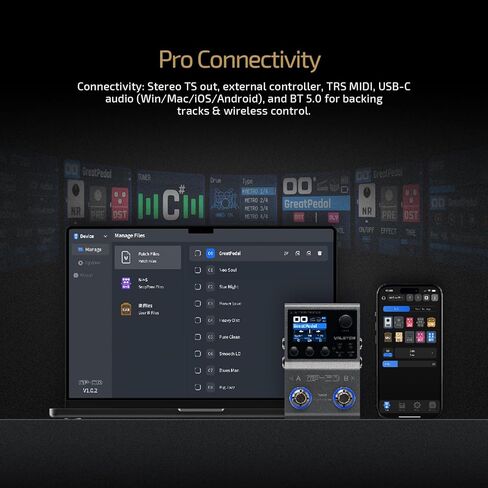Valeton GP-50 Multi-Effects Processor | NAM & IR Loader with 100+ HD Effects, 9 Simultaneous Modules, BT App Control, 100 Patch Slots for Guitar/Bass in Kuwait