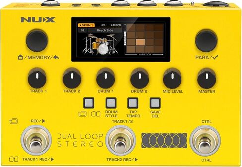 NUX DUAL LOOP STEREO Looper Pedal, Dual-Track Looper, Guitar Pedal for Electric Guitar, 4 Effects, 42 Rhythm Presets with 672 Rhythm Variations, 26 Hours Recording Time, 99 Phrase Memories in Saudi Arabia