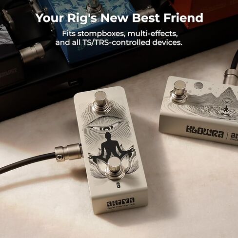 Anima Dual Footswitch Pedal - Dual Momentary TRS Footswitch Controller for Guitar Pedals, Passive Design, Includes TRS Cable, Compact Pedalboard Switch (Anima Khaki) in Saudi Arabia
