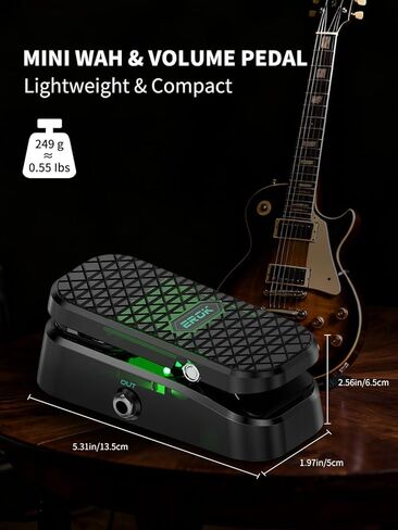 EROK MP-6 2-in-1 Wah & Volume Pedal for Electric Guitar, Custom RM-Type Shielded Inductor, Pure Analog Tone, Active Volume, 23° Stroke（Power Adapter Not Included） in Kuwait