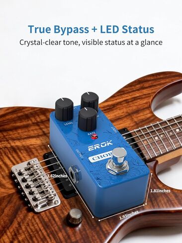 EROK Analog Chorus Pedal - Classic Warm Chorus Effect for Electric Guitar & Bass, True Bypass, Mini Size, Ideal for Jazz Style Music in Kuwait