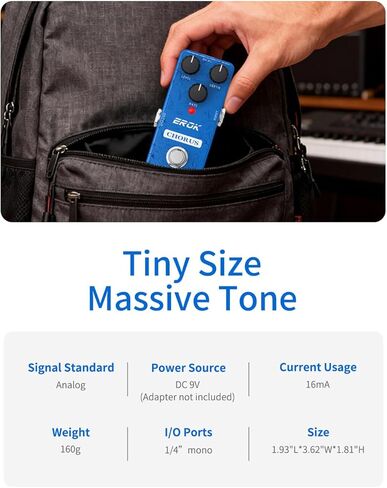 EROK Analog Chorus Pedal - Classic Warm Chorus Effect for Electric Guitar & Bass, True Bypass, Mini Size, Ideal for Jazz Style Music in Kuwait