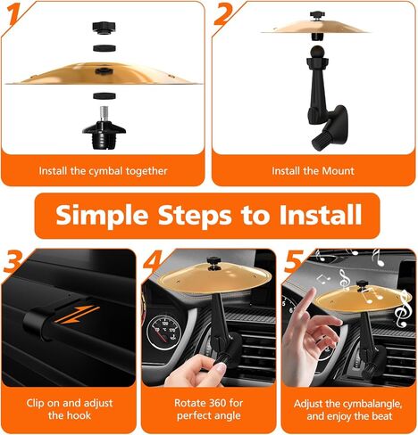 فتحة تهوية صنج السيارة، فتحة تهوية طبلة رمز السيارة، رمز طبل لوحة عدادات التصادم، أداة الآلات الموسيقية المضحكة هدية لمحبي موسيقى الطبول، مناسبة لجميع المركبات in Kuwait