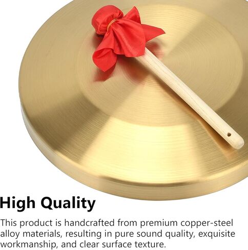 12.6 inch Gongs Instrument, Copper Gong with Beater and Red Hanging Ribbon for Celebration, Party, Festivals in Kuwait