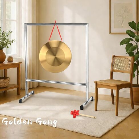 12.6 inch Gongs Instrument, Copper Gong with Beater and Red Hanging Ribbon for Celebration, Party, Festivals in Kuwait
