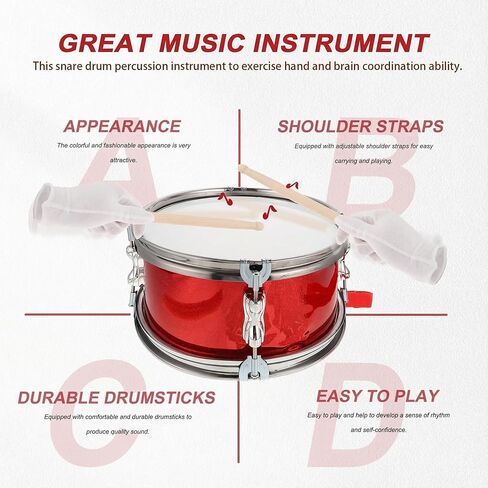 11 Inch Marching Drum Set Snare Drums Orff Percussion Instrument for Kids Music Education, Performances, and Early Learning in Saudi Arabia
