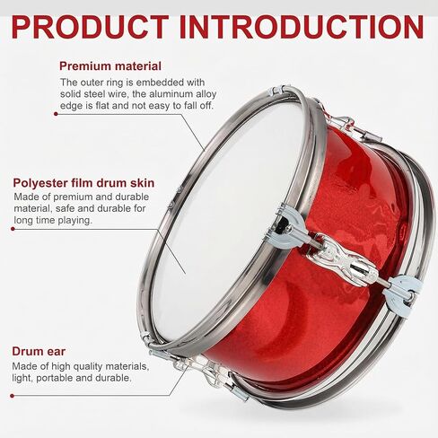 11 Inch Marching Drum Set Snare Drums Orff Percussion Instrument for Kids Music Education, Performances, and Early Learning in Saudi Arabia