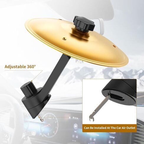2 PCS Car Cymbal Air Vent, Car Crash Cymbal, Clip-On Mini Drum Crash Cymbal, Car Symbol Drum for Drumer Music Lovers, Suitable for All Types Of Vehicles (Gold) in Kuwait