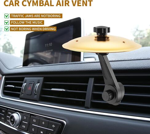 2 PCS Car Cymbal Air Vent, Car Crash Cymbal, Clip-On Mini Drum Crash Cymbal, Car Symbol Drum for Drumer Music Lovers, Suitable for All Types Of Vehicles (Gold) in Kuwait