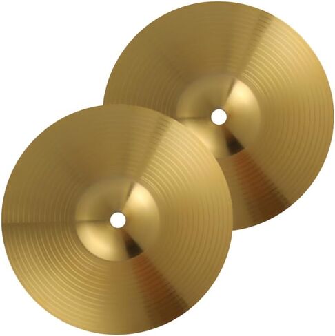 Milisten 2Pcs Drum Set Cymbals 9.84 Inch Crash Ride Jazz Drum Cymbal Brass Percussion Instrument Accessories for Practice and Replacement in Saudi Arabia