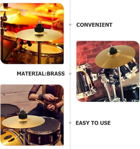 Milisten 2Pcs Drum Set Cymbals 9.84 Inch Crash Ride Jazz Drum Cymbal Brass Percussion Instrument Accessories for Practice and Replacement in Saudi Arabia