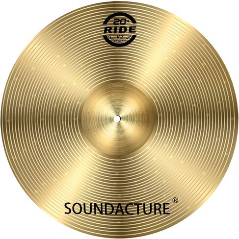 صنج الركوب مقاس 20 بوصة لمجموعة الطبول - صنج الركوب التقليدي مع جرس شفاف وبينغ. مجموعة طبول متينة للمبتدئين والتمرين in Kuwait