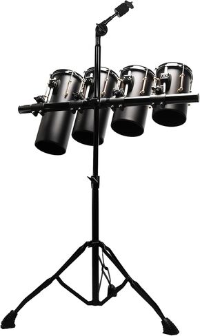 مجموعة توم مكونة من 4 قطع من الفولاذ الكربوني على طراز أوكتوبون - 6 بوصة × 14.5 بوصة، 6 بوصة × 12.5 بوصة، 6 بوصة × 11 بوصة، 6 بوصة × 8.6 بوصة - قطع معدنية لتوسيع مجموعة الطبل - عرض ساطع، متوافق مع حامل الصنج in Kuwait