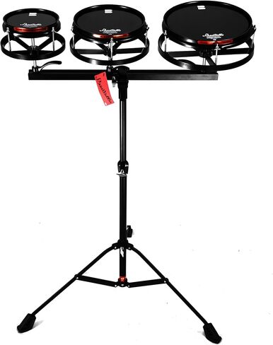 مجموعة طبول روتو توم، ضبط سريع وسهل بدون أدوات، درجة صوت متغيرة، نغمات متنوعة، تركيب سريع، ثلاثة طبول على حامل مخصص، ارتفاع قابل للتعديل. مع حامل 6 بوصات 8 بوصات 10 بوصات in Kuwait