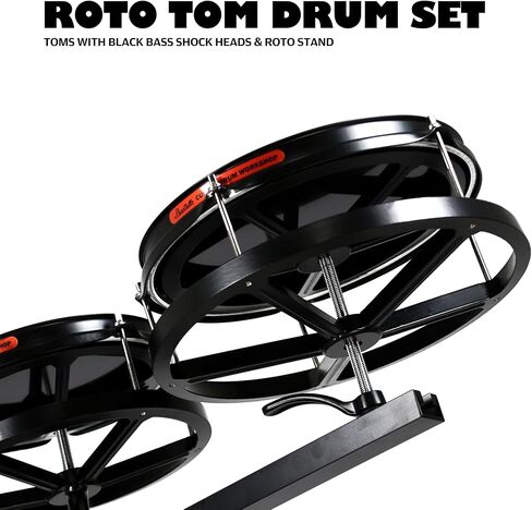 مجموعة طبول روتو توم، ضبط سريع وسهل بدون أدوات، درجة صوت متغيرة، نغمات متنوعة، تركيب سريع، ثلاثة طبول على حامل مخصص، ارتفاع قابل للتعديل. مع حامل 6 بوصات 8 بوصات 10 بوصات in Kuwait