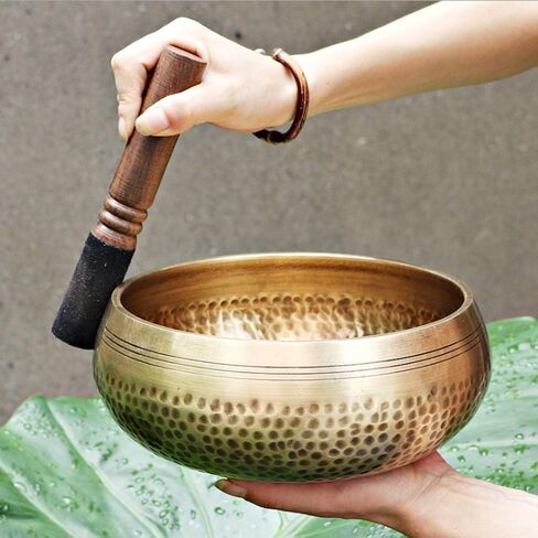 20cm Large Tibetan Singing Bowl Set, Handmade Nepal Meditation Yoga Bowl – Deep Sound Therapy for Chakra Balancing, Stress Relief, Mindfulness Gift in Saudi Arabia
