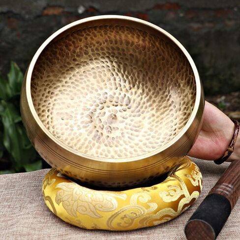 20cm Large Tibetan Singing Bowl Set, Handmade Nepal Meditation Yoga Bowl – Deep Sound Therapy for Chakra Balancing, Stress Relief, Mindfulness Gift in Saudi Arabia