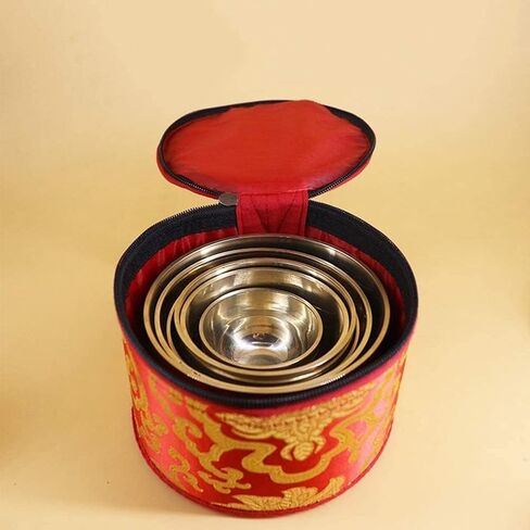 7-Piece Handmade Tibetan Singing Bowl Set, Chakra Healing Meditation Bowls with Mallet & Cushion – Yoga Sound Therapy for Stress Relief, Sleep Improvement in Saudi Arabia