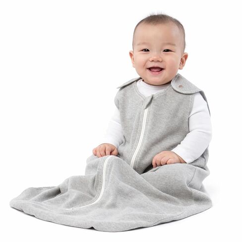 baby deedee Sleep Nest Basic - Cotton Baby Sleep Sack 0.6 TOG 18-36M Gray | Patented shoulder snaps and full-length zipper support easy dressing and quick diaper changes for warmer routines in Saudi Arabia