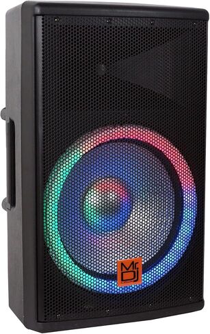 Mr. Dj USA SYNERGY15 Pro Audio داخلي خارجي DJ بلوتوث 4500 وات، مكبر صوت 15 بوصة، عربة قابلة للدوران، مشغل وسائط، موالف راديو FM، USB، بطاقة SD in Saudi Arabia