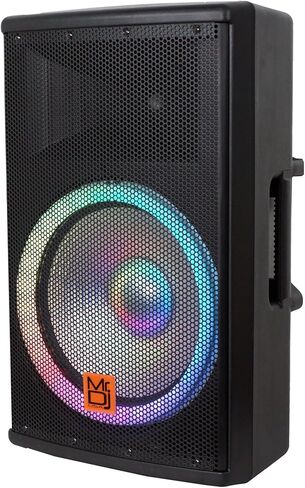 Mr. Dj USA SYNERGY15 Pro Audio داخلي خارجي DJ بلوتوث 4500 وات، مكبر صوت 15 بوصة، عربة قابلة للدوران، مشغل وسائط، موالف راديو FM، USB، بطاقة SD in Saudi Arabia