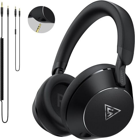 سماعات رأس DOQAUS DJ احترافية سلكية لمراقبة الاستوديو فوق الأذن لتسجيل الموسيقى ومزج سماعات رأس ستيريو للسائقين مقاس 50 مم مع مقبس مزدوج للكمبيوتر المحمول ولوحة المفاتيح والجيتار الكهربائي والبيانو in Kuwait
