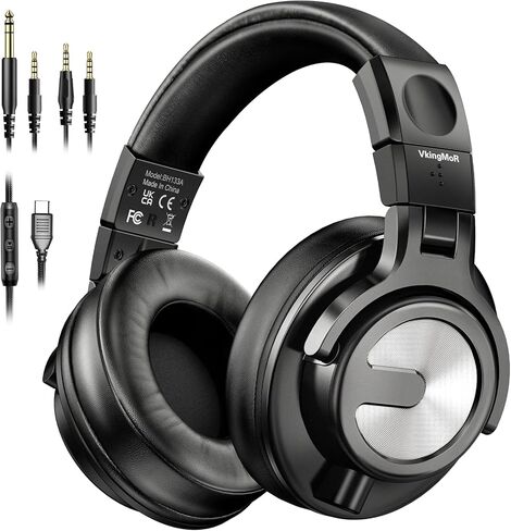 سماعات رأس USB C سلكية فوق الأذن مع محركات 50 مم، وشاشة استوديو وسماعات رأس DJ احترافية مع مقبس 6.35 مم/3.5 مم/Type-C فوق الأذن لسماعات DJ Podcast Guitar AMP Piano Keyboard Recording in Kuwait