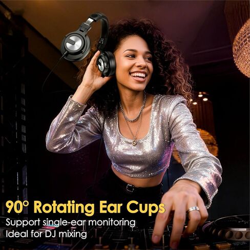 سماعات رأس USB C سلكية فوق الأذن مع محركات 50 مم، وشاشة استوديو وسماعات رأس DJ احترافية مع مقبس 6.35 مم/3.5 مم/Type-C فوق الأذن لسماعات DJ Podcast Guitar AMP Piano Keyboard Recording in Kuwait