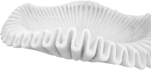 Handmade Marble Scalloped Bowl/Decorative Ruffle Bowl/Home Decor Bowl/Vintage Ring Bowl/Natural Marble Ruffle Bowl/Handcrafted White Marble Bowl/Wedding Gifts/Urli (Set of 5, 7 and 10 Inches) in Kuwait