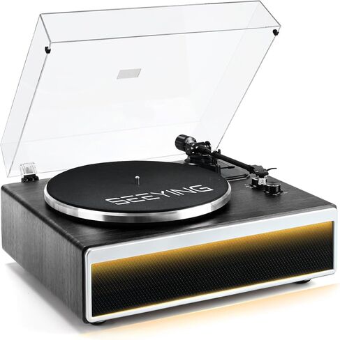 مشغل تسجيل فينيل مع مكبرات صوت هاي فاي مدمجة، قرص دوار بحزام بلوتوث لتسجيلات الفينيل مع خرطوشة مغناطيسية، إيقاف تلقائي وتصميم إضاءة دافئة in Kuwait